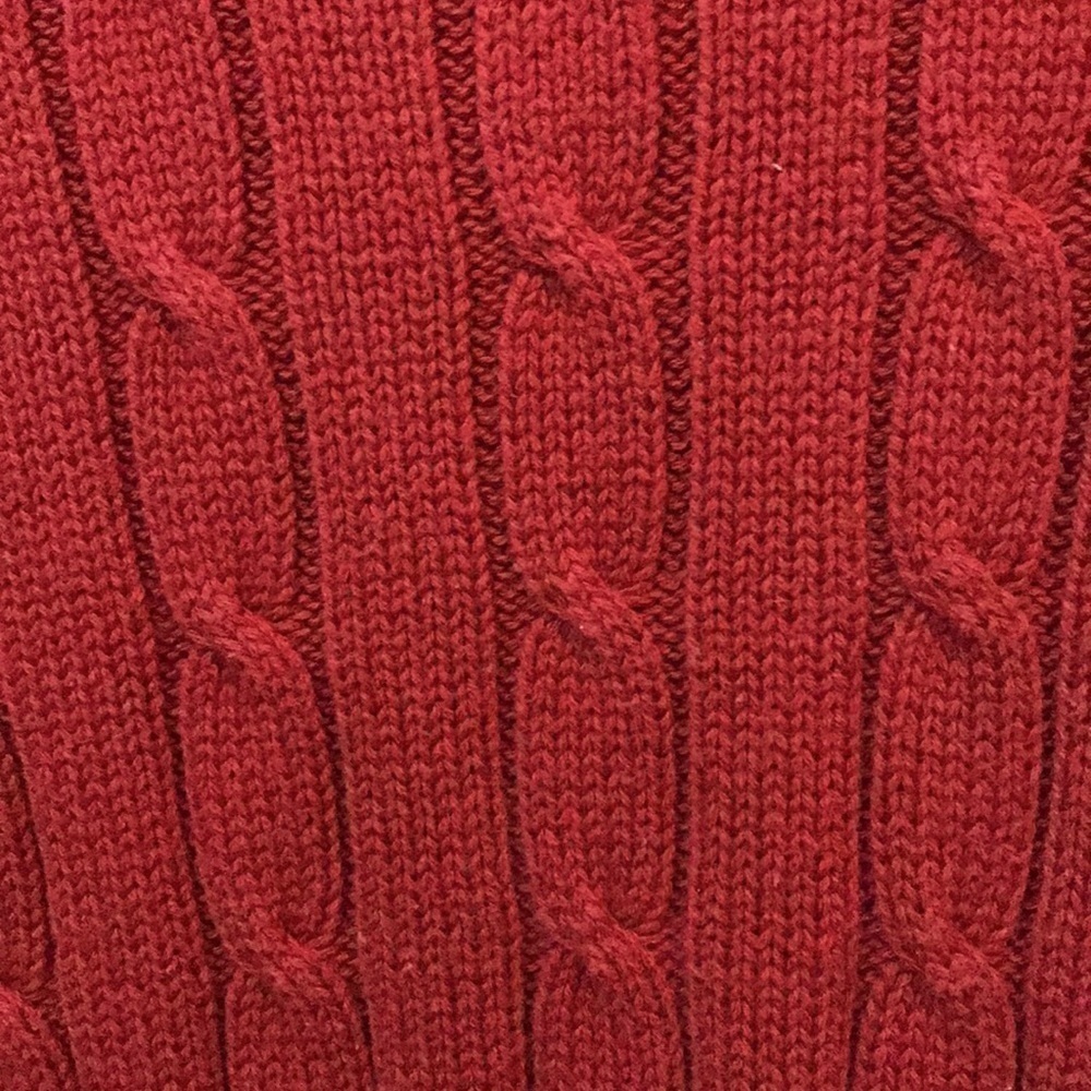 HUNT CLUB COLLECTION—VTG—Men’s Chunky Red Cable-Knit Crewneck Sweater—Size XL - Picture 10 of 12